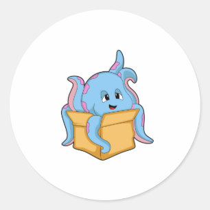Octopus with Packet.PNG Classic Round Sticker