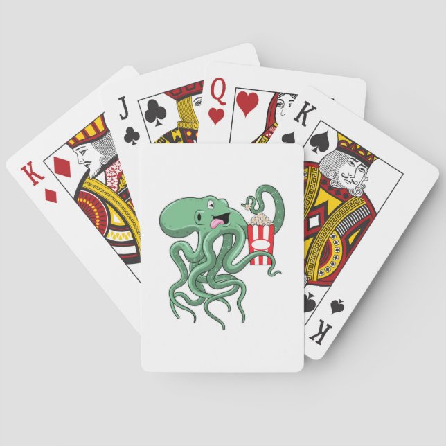 Octopus with Popcorn Playing Cards (Back)