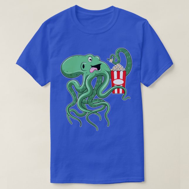 Octopus with Popcorn T-Shirt (Design Front)