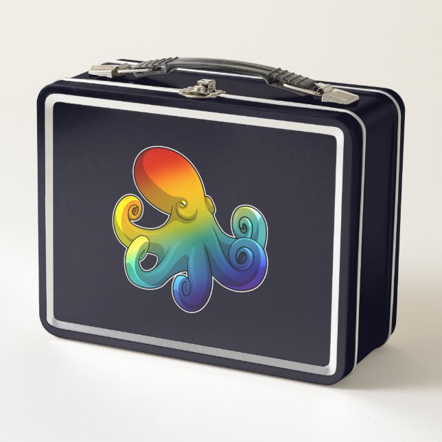 Octopus with Rainbow Metal Lunch Box (Front)