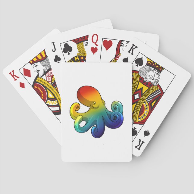 Octopus with Rainbow Playing Cards (Back)