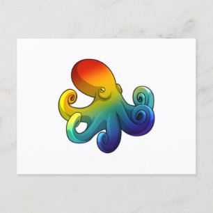 Octopus with Rainbow Postcard