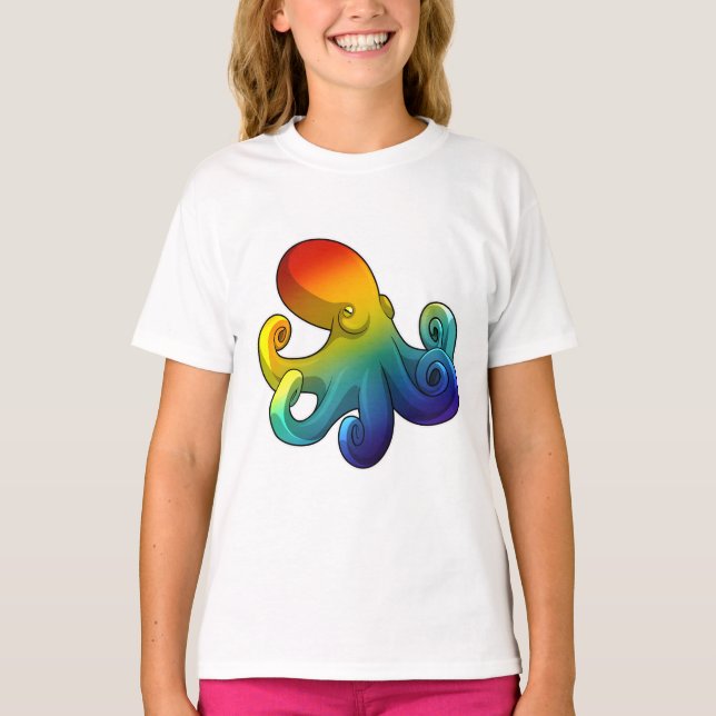 Octopus with Rainbow T-Shirt (Front)