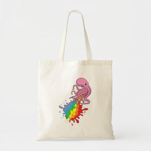 Octopus with Rainbow Tote Bag