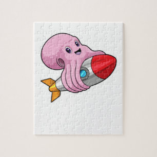 Octopus with Rocket Jigsaw Puzzle