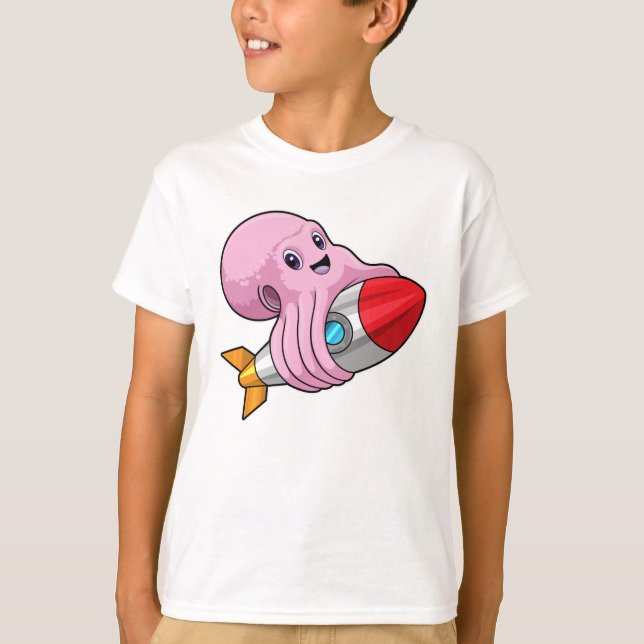 Octopus with Rocket T-Shirt (Front)