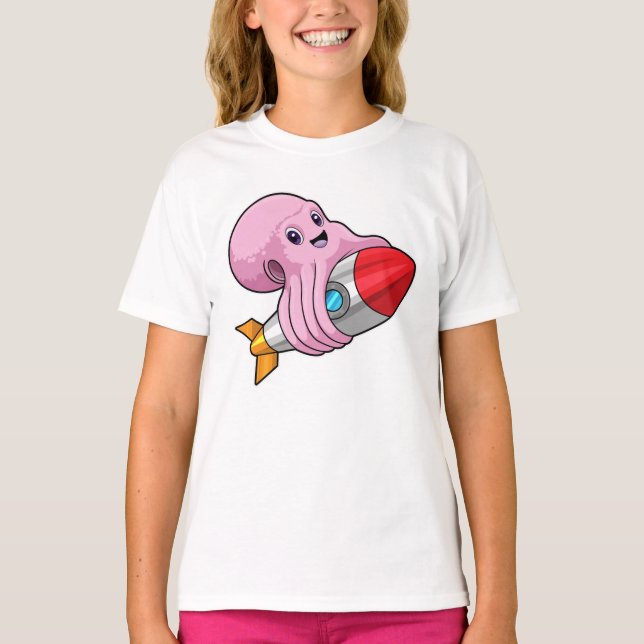 Octopus with Rocket T-Shirt (Front)