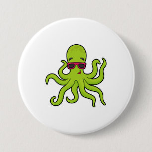 Octopus with Sunglasses 3 Inch Round Button