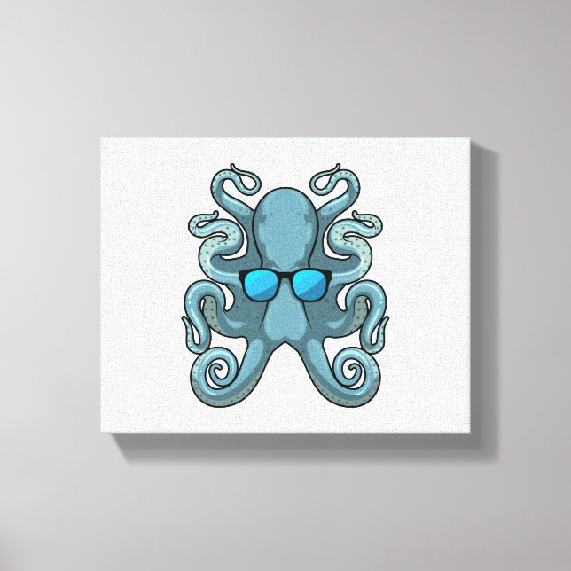 Octopus with Sunglasses Canvas Print (Front)