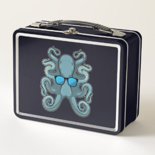 Octopus with Sunglasses Metal Lunch Box