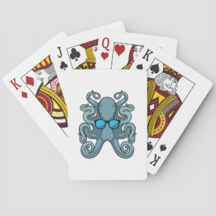 Octopus with Sunglasses Playing Cards