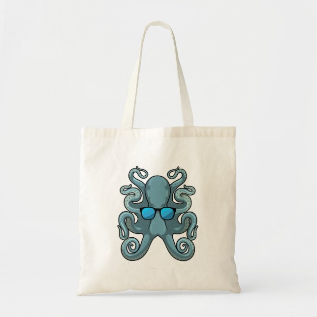 Octopus with Sunglasses Tote Bag (Front)