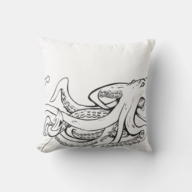 Octopuss With Anchor - Pillow! Throw Pillow (Front)