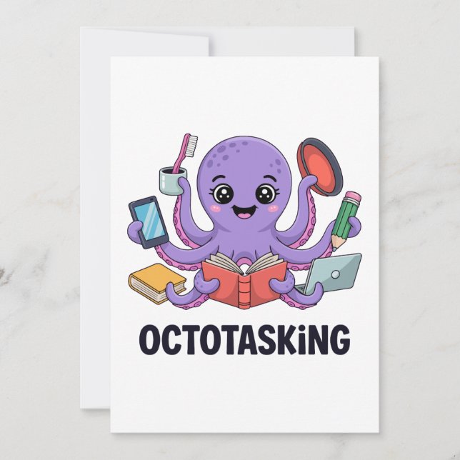 Octotasking Creature in Multitask Mode Invitation (Front)