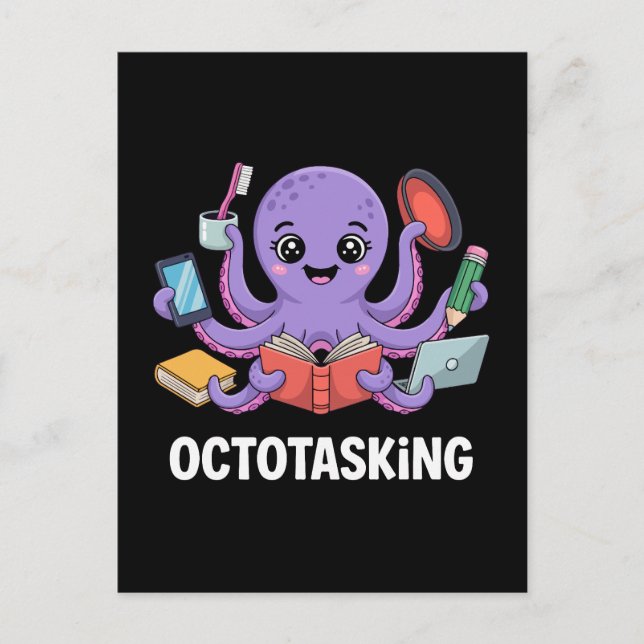 Octotasking Creature in Multitask Mode Postcard (Front)