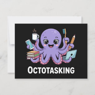 Octotasking Creature in Multitask Mode Postcard