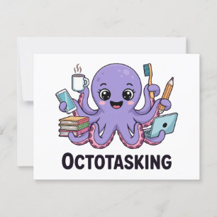 Octotasking Creature in Multitask Mode Postcard