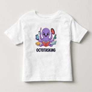 Octotasking Creature in Multitask Mode Toddler T-shirt