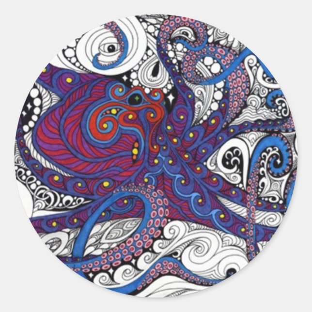 octpus! classic round sticker (Front)