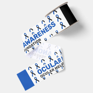 Ocular Melanoma Awareness Pattern Ribbon Grosgrain Ribbon