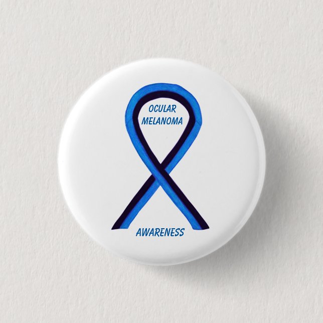 Ocular Melanoma Awareness Ribbon Angel Custom Pin (Front)