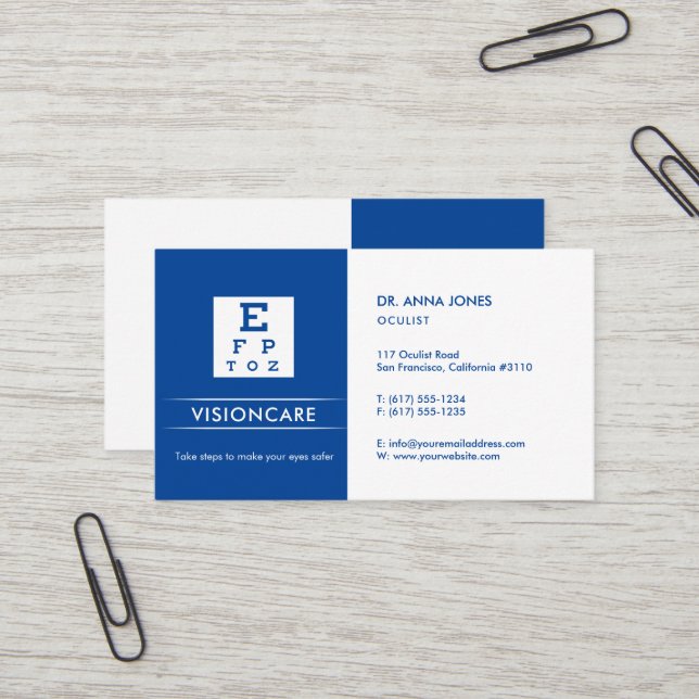 Oculist | Optican Business Card (Front/Back In Situ)