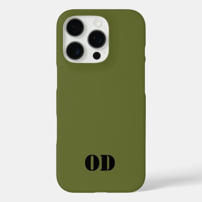 OD green custom monogram personalized Case-Mate iPhone Case (Back)