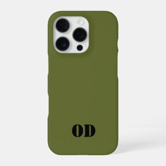 OD green custom monogram personalized iPhone 16 Pro Case