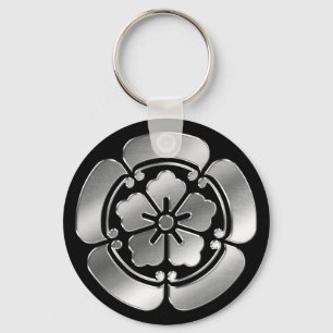 Oda Clan Kamon Silver Chrome Keychain