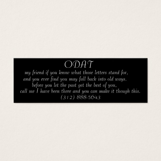 ODAT (call me friend) profile card (Front)