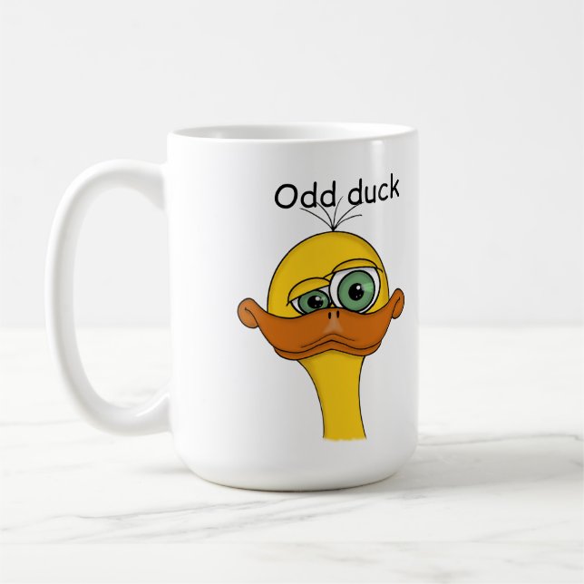 Odd Cartoon Duck Coffee Mug (Left)