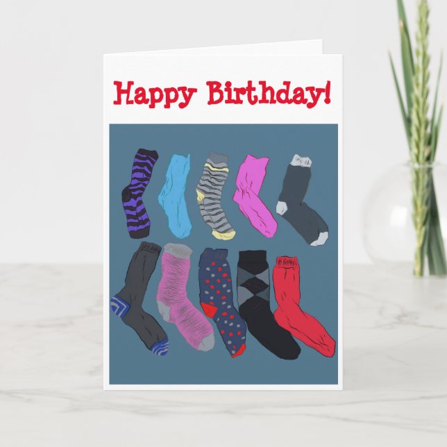 Odd Chaussettes Carte Anniversaire (Devant)