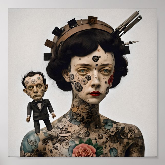 Odd Doll Surrealist AI image 005 P Poster (Front)