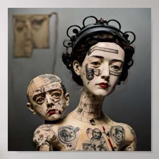 Odd Doll Surrealist AI image P Poster