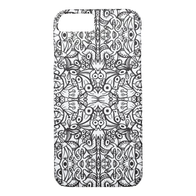 Odd Doodle art creatures in a crazy pattern design Case-Mate iPhone Case (Back)