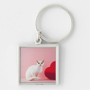 Odd-eyed cat keychain