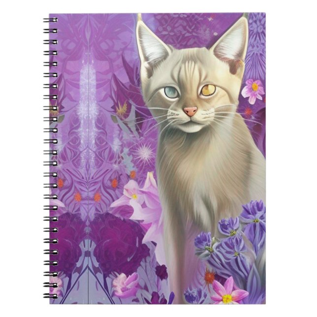 Odd Eyed Siamese Kitten in pink   Notebook (Front)