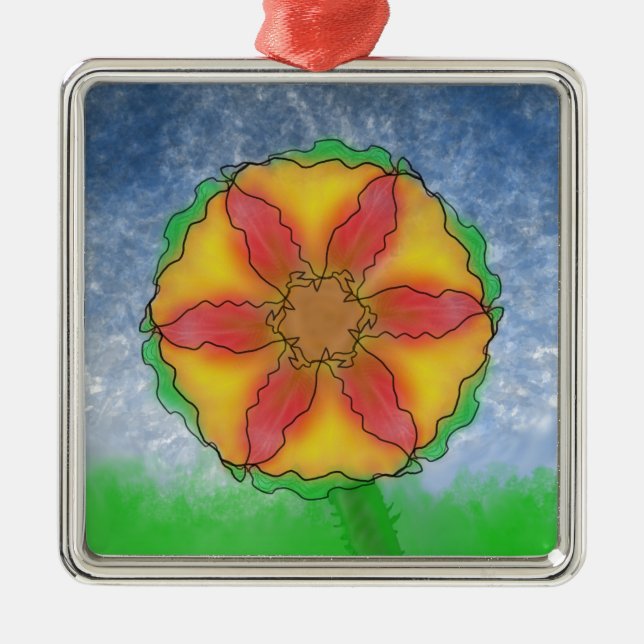 Odd Flower Metal Ornament (Front)