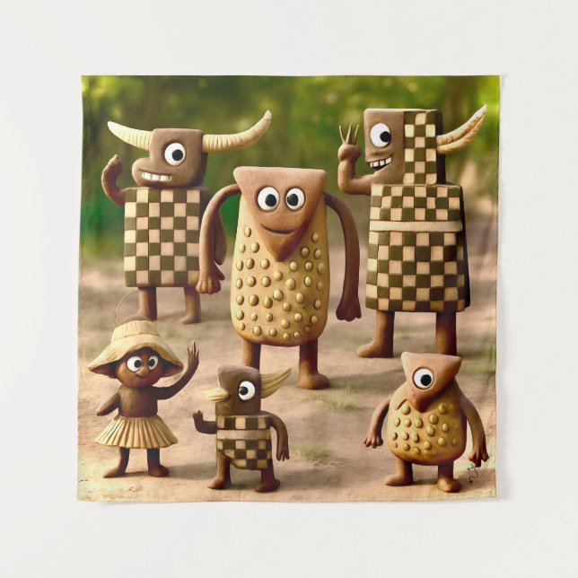 Odd Friends – Forest Chequered & Dots Clan Poster Tapestry (Front)