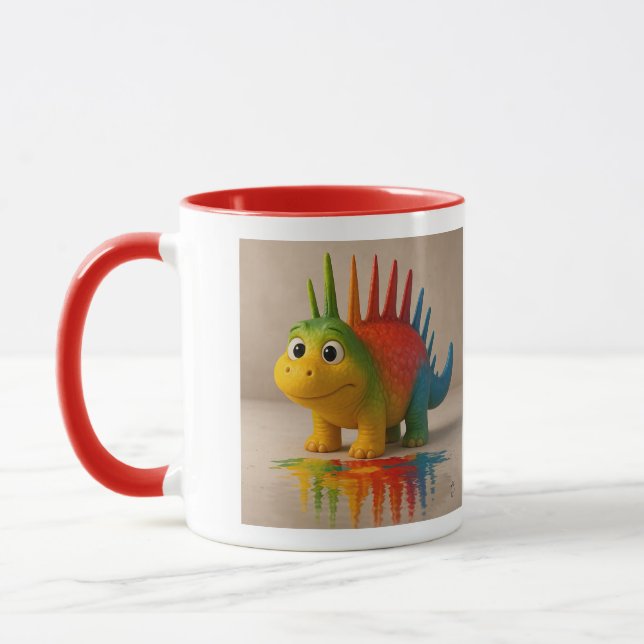 Odd Friends – Rainbow Dino Poster Mug (Left)