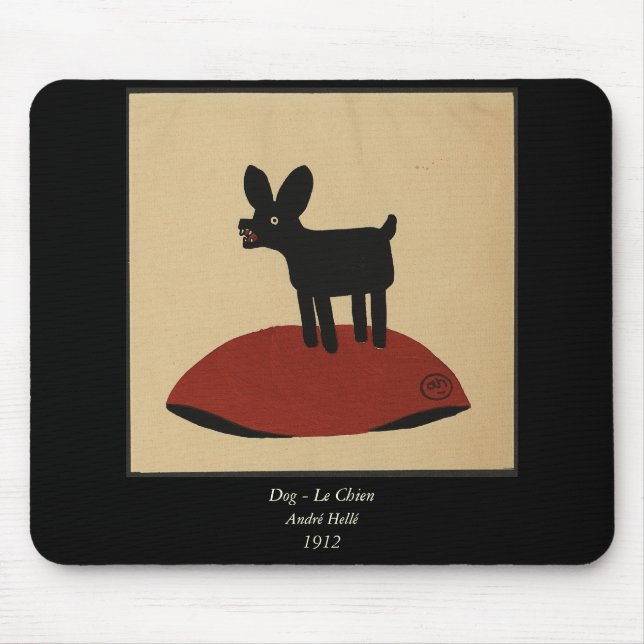 Odd Funny Looking Dog - Colourful Book Illustratio Mouse Pad (Front)