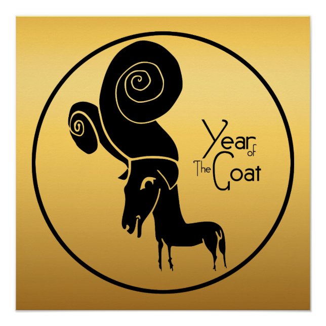 Odd Gold Ram Chèvre chinois Année Zodiac P Poster (Devant)