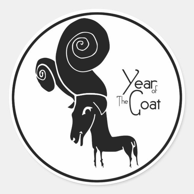 Odd Ram Goat Chinese Year Zodiac Birthday Sticker (Front)