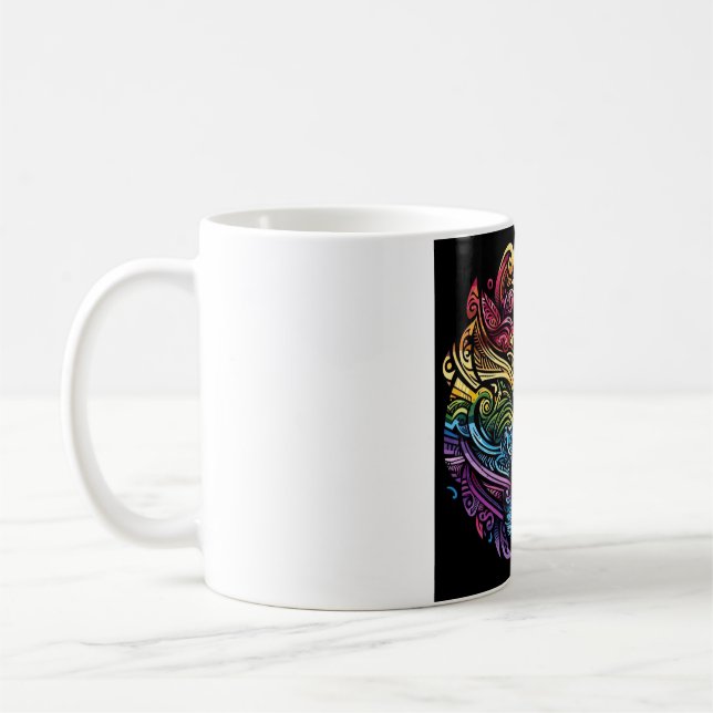 odd tribal rainbow mug  (Left)