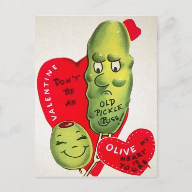 Odd Vintage Valentines Postcard (Front)