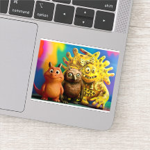 OddFriends – Colourful Fantasy Creature Trio Canva