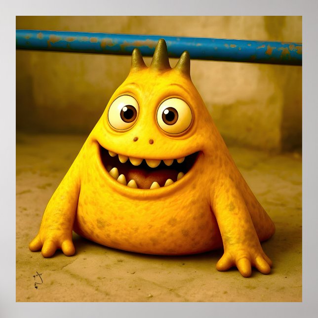 OddFriends - Happy Yellow Monster Poster (Devant)