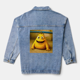 OddFriends – Happy Yellow Monster Poster Denim Jacket