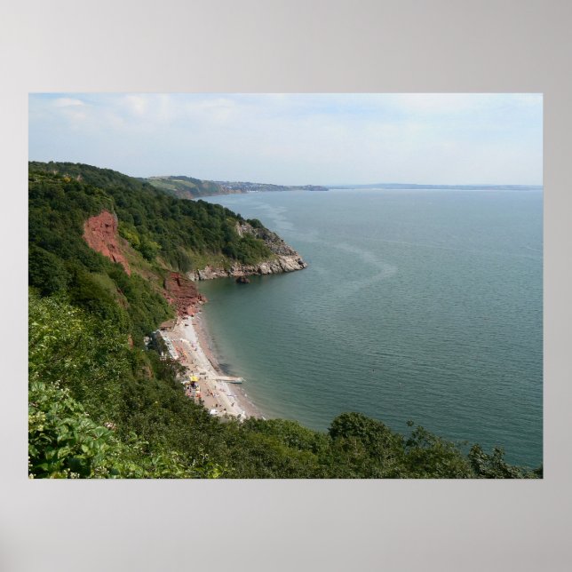 Oddicombe Bay, Torquay, England Poster (Front)