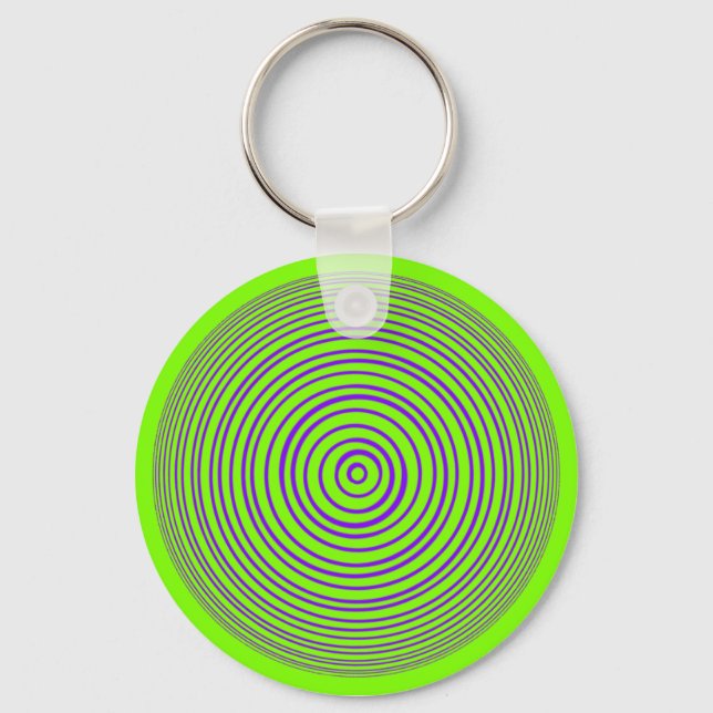 Oddisphere Purple Lime Optical Illusion Keychain (Front)